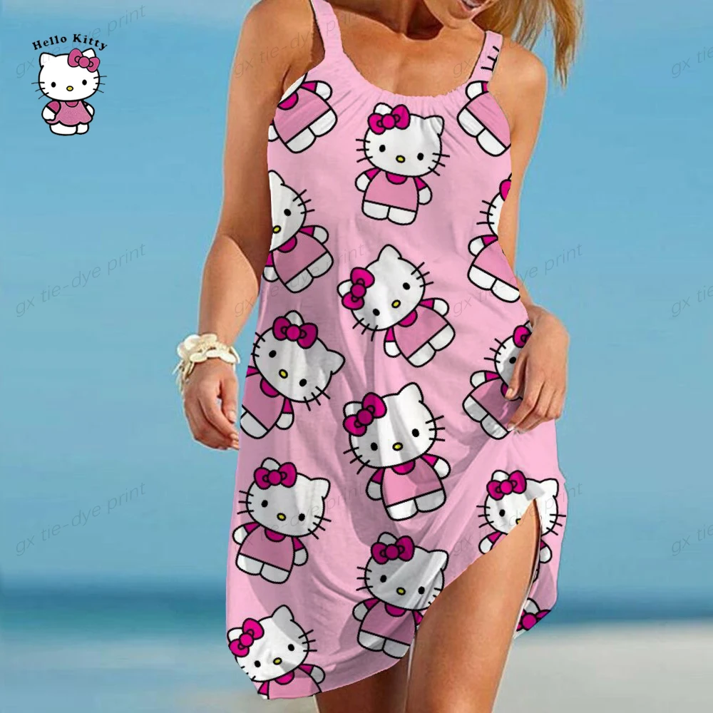 Hello Kitty Print Women Dress Vintage Woman Beach Dress Sling Midi Sleeveless Dresses Boho Girls Streetwear Night Dress
Hello Kitty Print Women Dress Vintage Woman Beach Dress Sling Midi Sleeveless Dresses Boho Girls Streetwear Night Dress