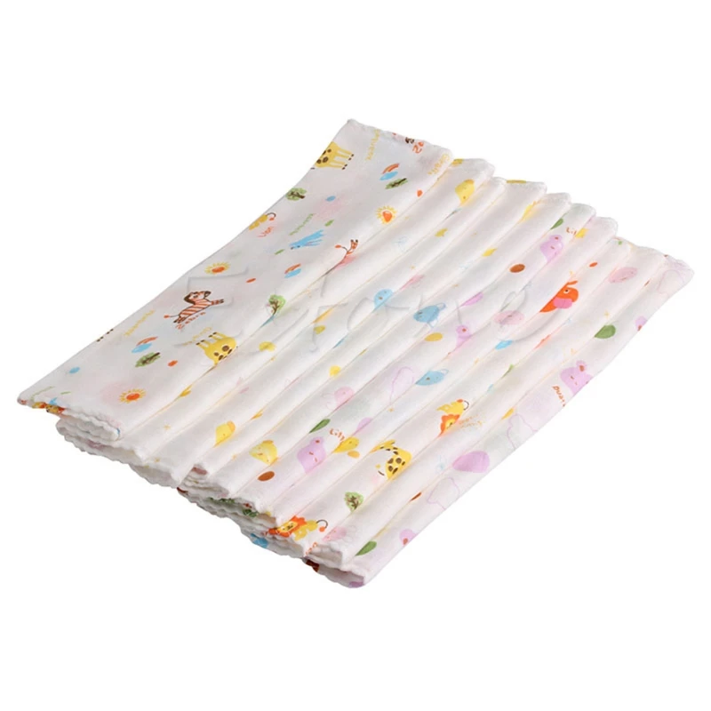 

10 шт./компл. марлевой муслиновый квадратный хлопковый носовой платок для новорожденных, многослойное полотенце для мытья в