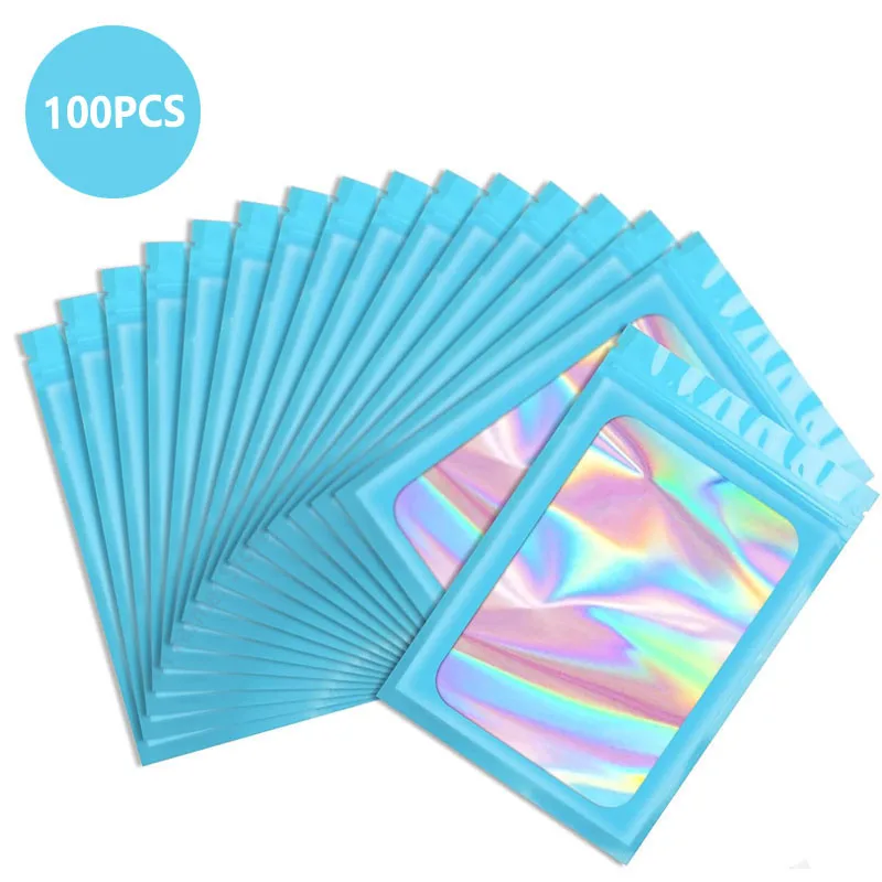 100 Blue Holographic Polyester Film Packaging Bags with Transparent Sealing and Resealable Odor Proof Bags Aluminum Foil Bags
100 Blue Holographic Polyester Film Packaging Bags with Transparent Sealing and Resealable Odor Proof Bags Aluminum Foil Bags