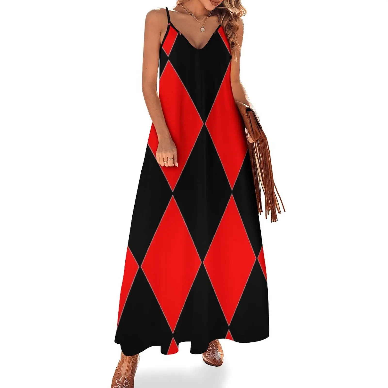 New RED AND BLACK HARLEQUIN PATTERN CREATED BY OZCUSHIONSTOO Sleeveless Dress Dress woman sensual sexy dress for women
New RED AND BLACK HARLEQUIN PATTERN CREATED BY OZCUSHIONSTOO Sleeveless Dress Dress woman sensual sexy dress for women