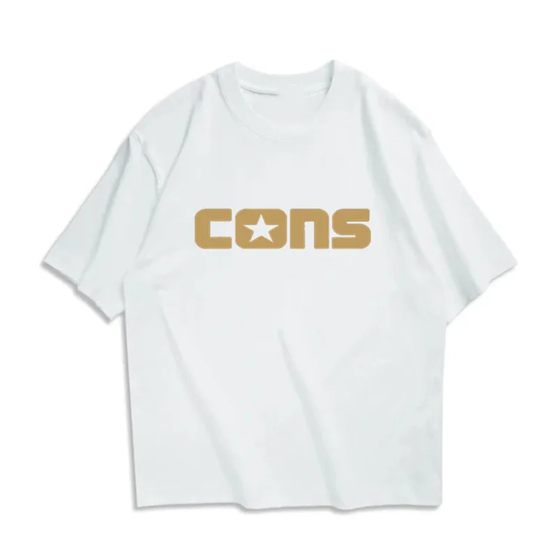 CONS Men's Women's Cotton T-shirt Summer American White Round Neck Short-sleeved Tops Loose Solid Colour Printing Basic T-shirt
CONS Men's Women's Cotton T-shirt Summer American White Round Neck Short-sleeved Tops Loose Solid Colour Printing Basic T-shirt