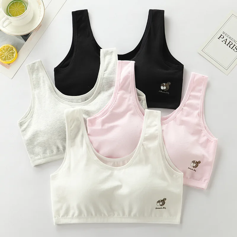 Teen Girl Sports Bra Kids Solid Color Cartoons Cotton Adolescent Young Girl Underwear Teenage Training Soft Bras Kids Brassiere
Teen Girl Sports Bra Kids Solid Color Cartoons Cotton Adolescent Young Girl Underwear Teenage Training Soft Bras Kids Brassiere