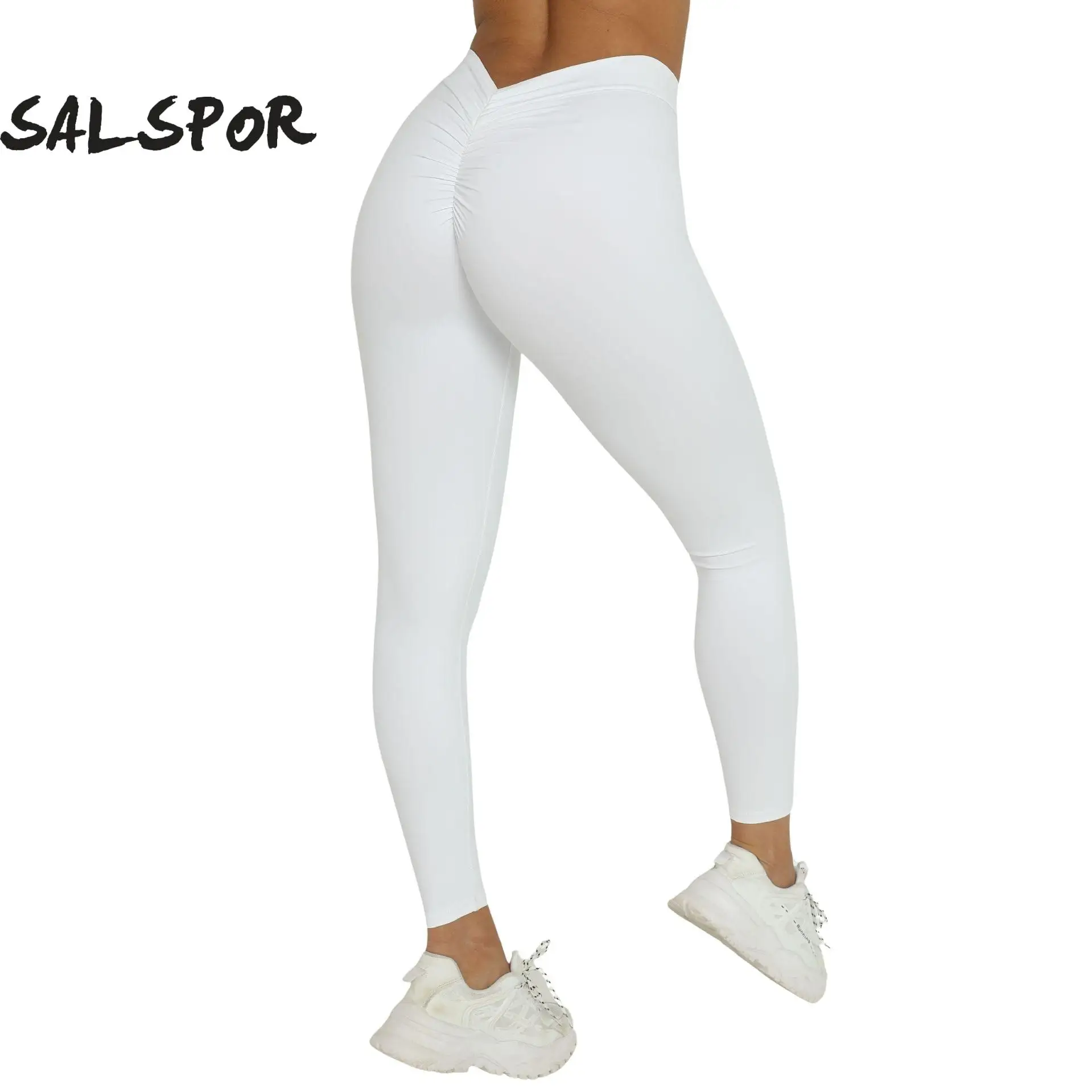 

SALSPOR Back V Butt Yoga Pants Butt Lift Scrunch Workout Leggings Running Ruched Tights Women High Waist Fitness Pant Activewear