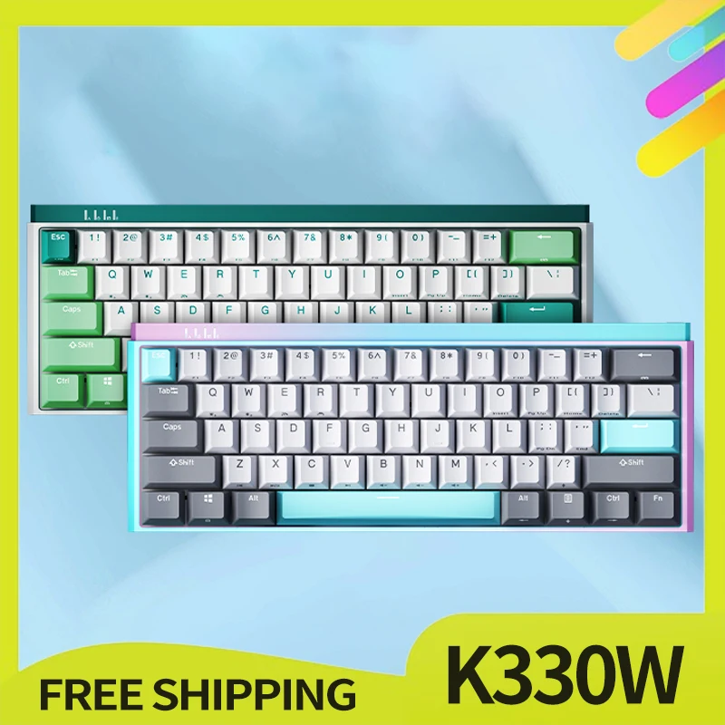 

Durgod K330w Plus Mechanical Keyboard Three Mode Hot-Swap Wireless Bluetooth Gaming Keyboard 61 Keys Pc For Win/Mac Accessories