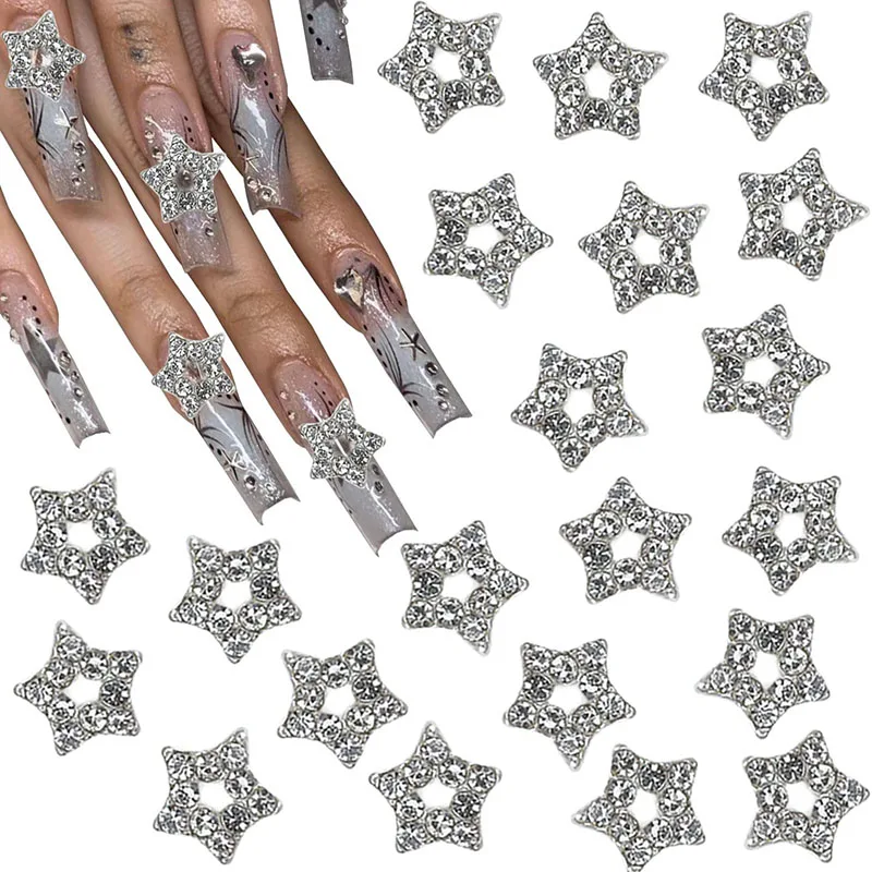 Crystal Alloy Star Nail Charms 20PCS 3D Stars Nail Charms Silver Star Shape Charms for Nails Gems, Nail Art Decorations Supplies
Crystal Alloy Star Nail Charms 20PCS 3D Stars Nail Charms Silver Star Shape Charms for Nails Gems, Nail Art Decorations Supplies