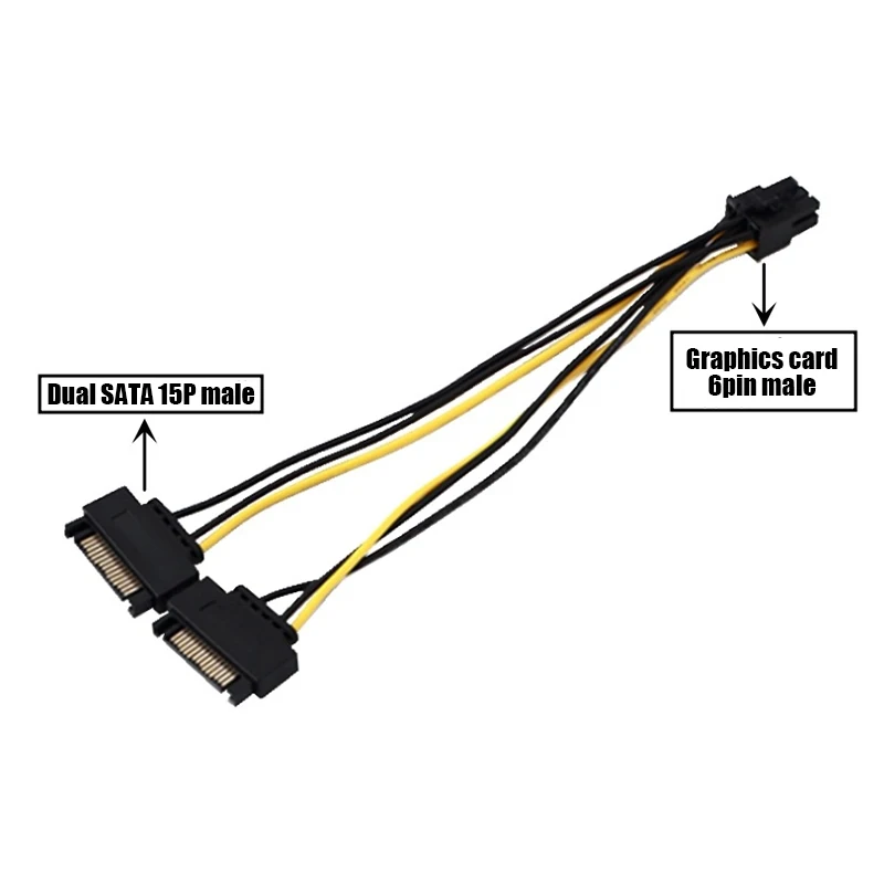 PCI Express PCI-E видеокарта 2 SATA с 8 контактами (6 + 2), адаптер с кабелем питания 20 см для настольного ПК, материнской платы, графической карты
PCI Express PCI-E видеокарта 2 SATA с 8 контактами (6 + 2), адаптер с кабелем питания 20 см для настольного ПК, материнской платы, графической карты