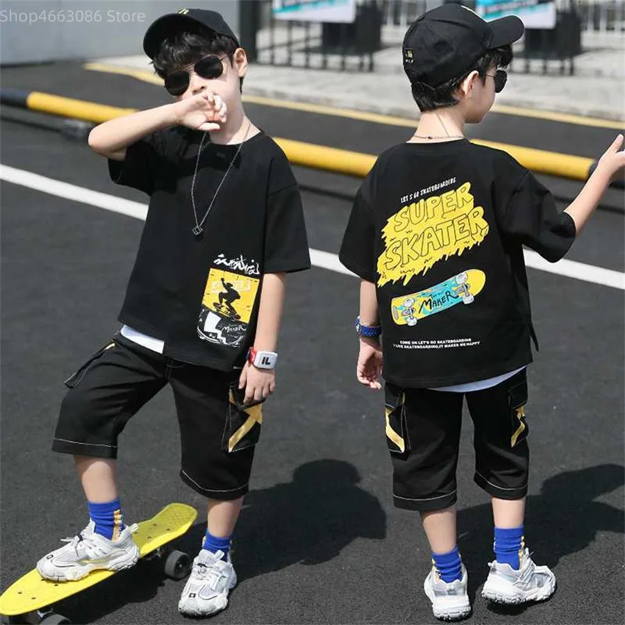 Boys Clothes Set Teenagers Letter Short Sleeved T- Shirt+Shorts 2pcs Outfits 2023 Summer 3 To 14Yrs Children's Casual Tracksuits
Boys Clothes Set Teenagers Letter Short Sleeved T- Shirt+Shorts 2pcs Outfits 2023 Summer 3 To 14Yrs Children's Casual Tracksuits