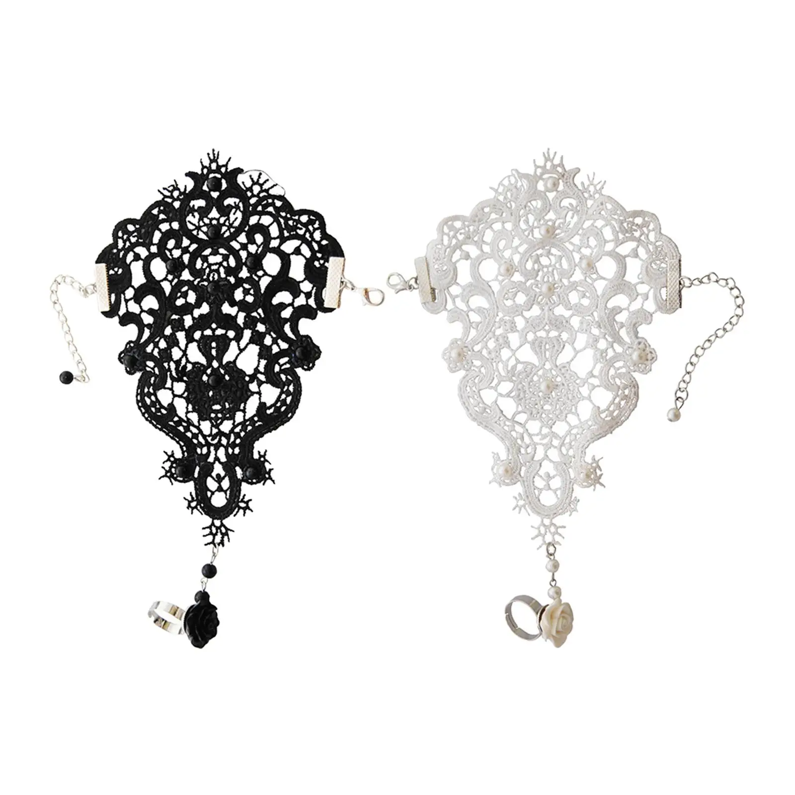 Short Floral Lace Gloves Bridal Bracelet Ring Set Fingerless Gloves Lace Mitten for Banquet Clubwear Brides Halloween Dress up
Short Floral Lace Gloves Bridal Bracelet Ring Set Fingerless Gloves Lace Mitten for Banquet Clubwear Brides Halloween Dress up