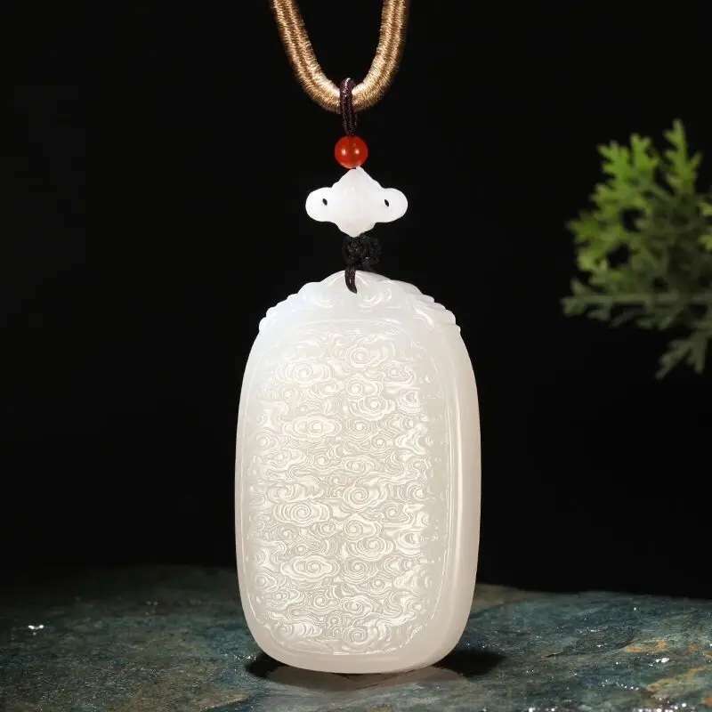 UMQ Natural Hetian Jade Xiangyun Safety-Blessing Card Pendant Jue Suet Ruyi Pendant Jade Necklace
UMQ Natural Hetian Jade Xiangyun Safety-Blessing Card Pendant Jue Suet Ruyi Pendant Jade Necklace