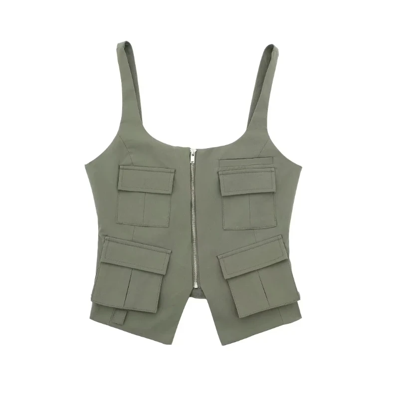 Autumn Women's New Style Sexy Hottie Zip Fly Slim Fit Versatile Multi-pocket Sleeveless Vest Top
Autumn Women's New Style Sexy Hottie Zip Fly Slim Fit Versatile Multi-pocket Sleeveless Vest Top