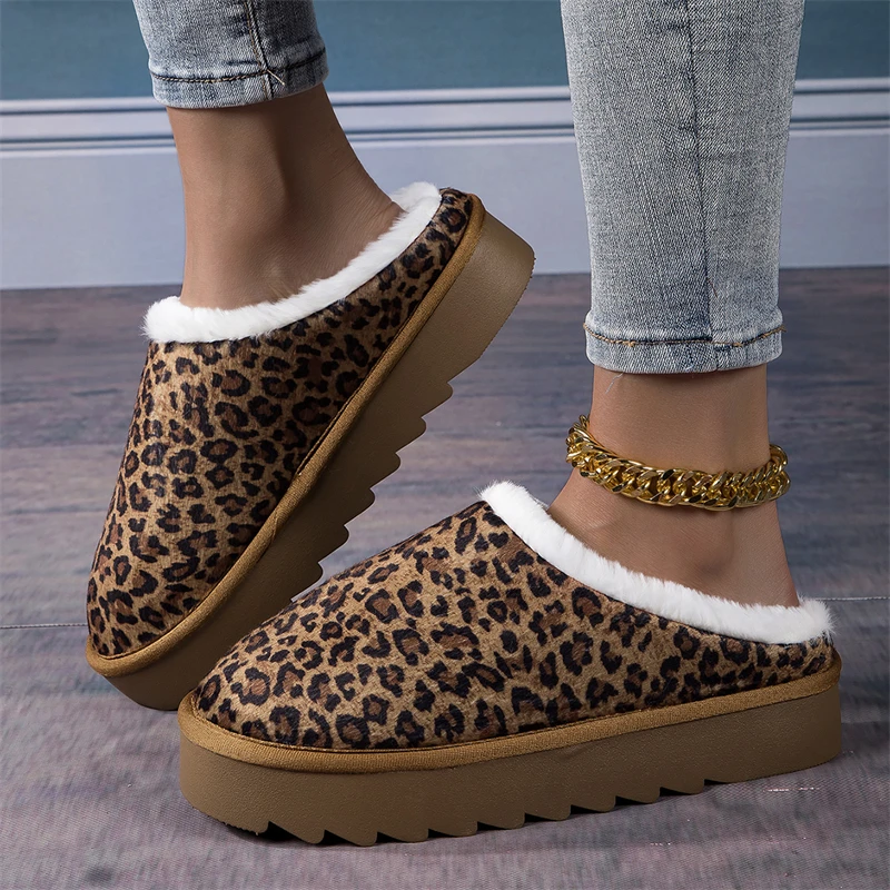 Winter Leopard Platform Fur Slippers Fashion Warm Indoor Women House Slippers Woman Comfortable Soft Plush Women's Home Slippers
Winter Leopard Platform Fur Slippers Fashion Warm Indoor Women House Slippers Woman Comfortable Soft Plush Women's Home Slippers