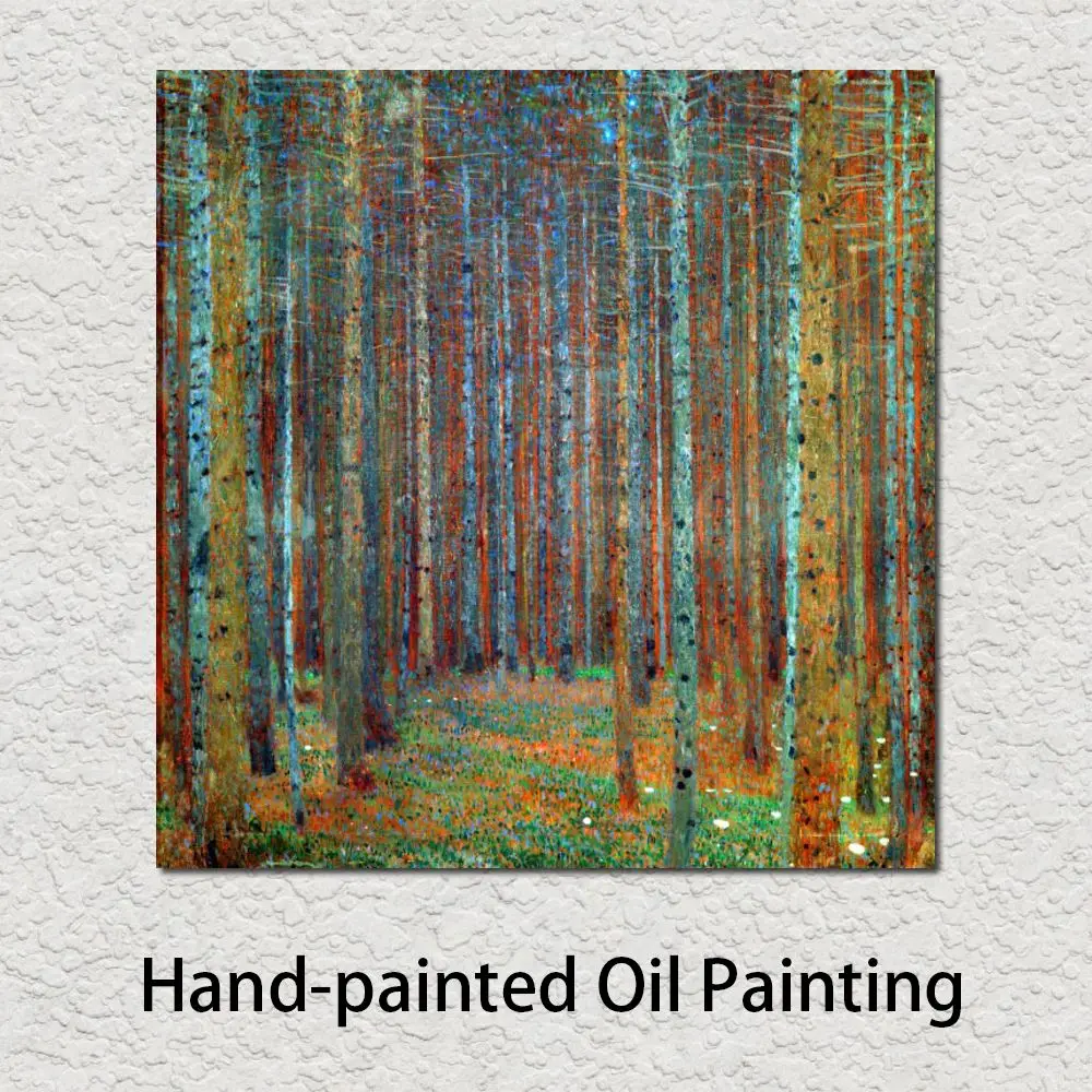 

Beautiful Landscapes Canvas Art Tannenwald Pine Forest Gustav Klimt Oil Painting Handmade Modern Artwork Living Room Decor