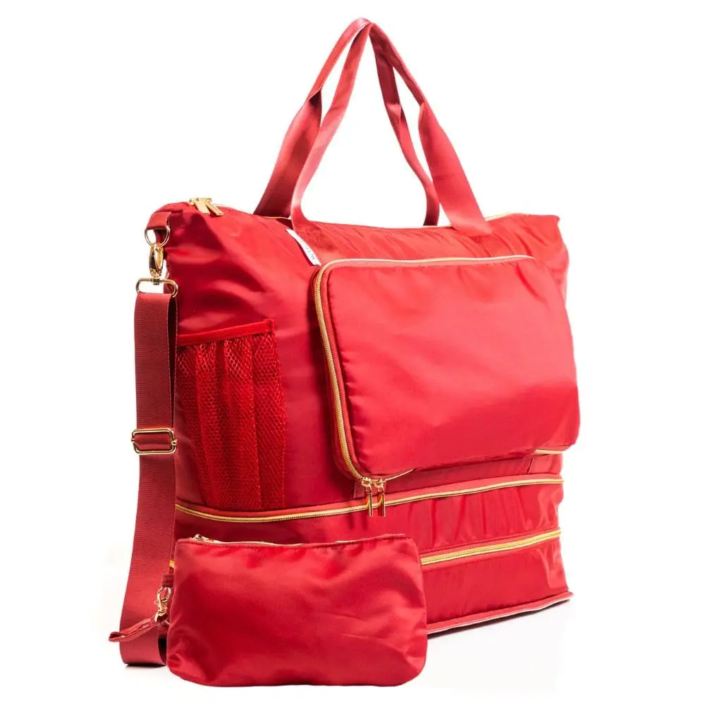Red Foldable Expandable Travel Bag: Convenient to carry around with shoe compartment, luggage cover and makeup case
Red Foldable Expandable Travel Bag: Convenient to carry around with shoe compartment, luggage cover and makeup case