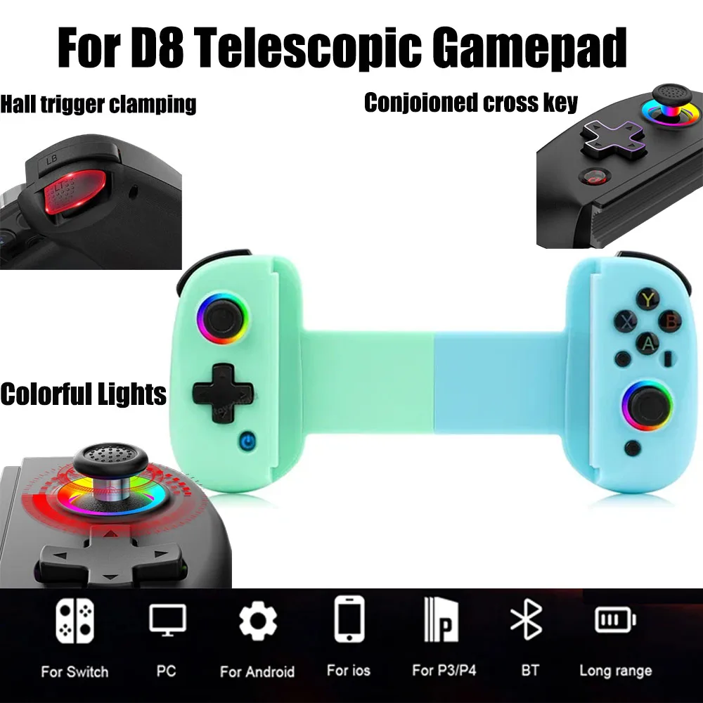 tablet Controller BSP D8 RGB Wireless handle for Switch game Bluetooth stretching Joystick For P3 P4 Android IOS gamepad 8bitdo
tablet Controller BSP D8 RGB Wireless handle for Switch game Bluetooth stretching Joystick For P3 P4 Android IOS gamepad 8bitdo