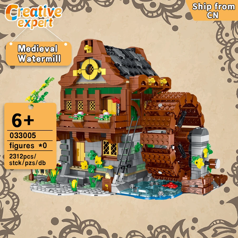 033005 Creative Expert Moc Medieval Watermill Street View Brick Modular Brick Model Building Blocks Gifts Toys 2312pcs MOC-77495
033005 Creative Expert Moc Medieval Watermill Street View Brick Modular Brick Model Building Blocks Gifts Toys 2312pcs MOC-77495
