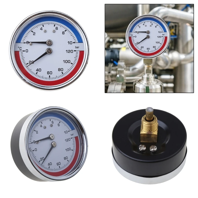 Compact Thermo-manometer Boiler Temperature Pressure Gauge Mearsuring 0-10 Bar 0-120 ℃ Suitable for Floor Heating Drop Shipping
Compact Thermo-manometer Boiler Temperature Pressure Gauge Mearsuring 0-10 Bar 0-120 ℃ Suitable for Floor Heating Drop Shipping