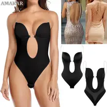 Women Deep V-Neck Shapewear Bodysuit Body Shaper Padded Bra Backless U Plunge Thong Shaper Waist Trainer Push Up Underwear
Women Deep V-Neck Shapewear Bodysuit Body Shaper Padded Bra Backless U Plunge Thong Shaper Waist Trainer Push Up Underwear