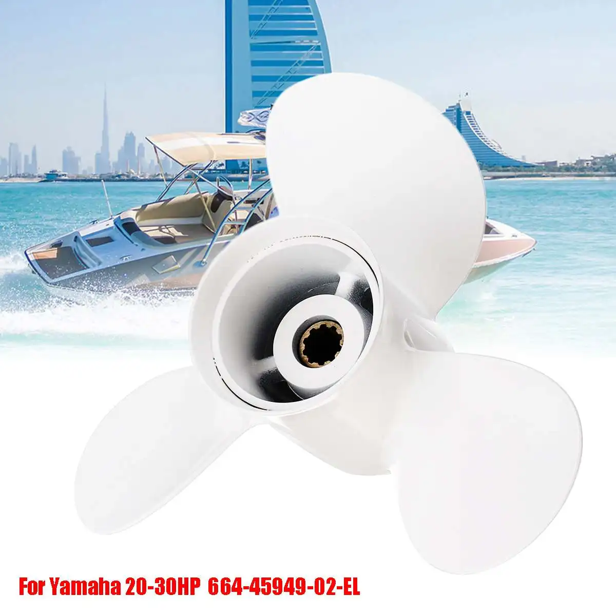 Marine Boat Outboard Propeller 9 7/8 x 13 Aluminum Alloy For Yamaha 20-30HP 664-45949-02-EL Right-hand Rotation 3 Blades White
Marine Boat Outboard Propeller 9 7/8 x 13 Aluminum Alloy For Yamaha 20-30HP 664-45949-02-EL Right-hand Rotation 3 Blades White
