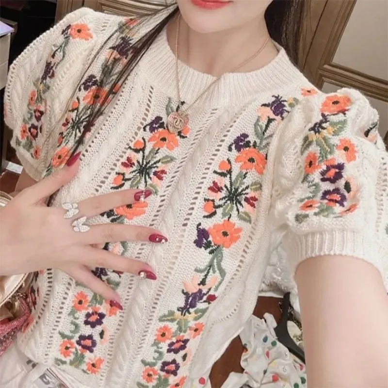 Elegant Fashion Harajuku Slim Fit Female Clothes Casual All Match Tops Women O Neck Embroidery Patchwork Short Sleeve Blusa
Elegant Fashion Harajuku Slim Fit Female Clothes Casual All Match Tops Women O Neck Embroidery Patchwork Short Sleeve Blusa