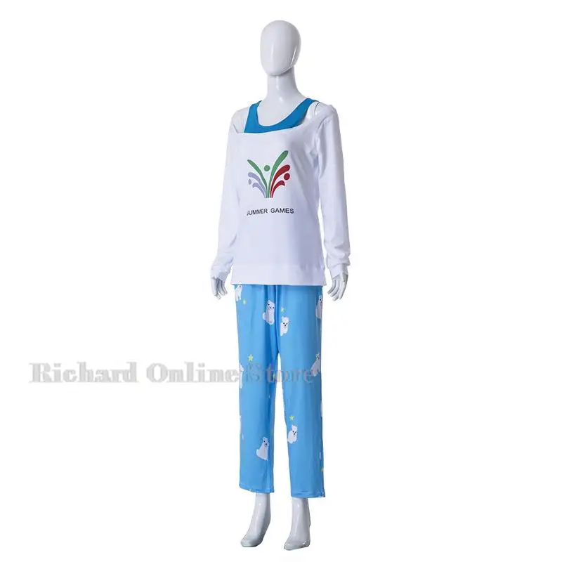 

Game Overwatch Anime Cosplay Costume Mei Cos Clothing Polar Bear Long-Sleeved Cute Pajamas Full Set Blue Pajama Sets