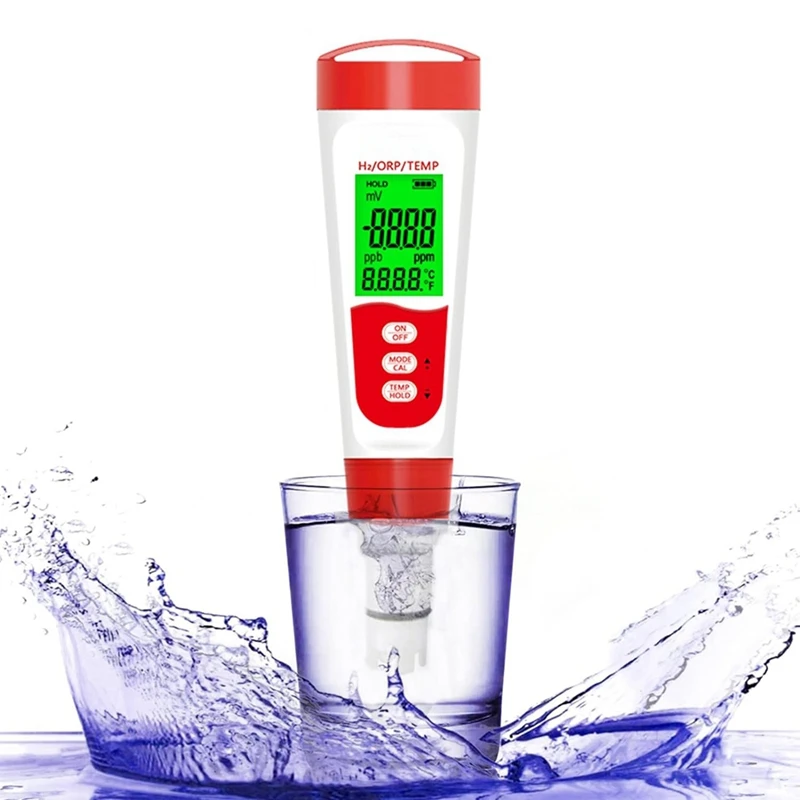 

Измеритель водородной воды 3-в-1 H2/ORP/Temp цифровой тестер уровня водорода ручка для ежедневного использования питьевой водородной воды