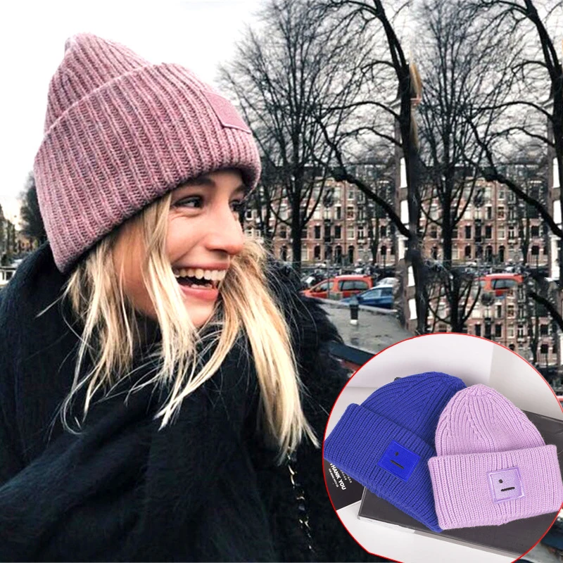 Luxury Brand Woman Hats Blended Knitting Smiling Face Warm Winter Caps For Women Couple Models Lady Thread Knitted Beanie Hat
Luxury Brand Woman Hats Blended Knitting Smiling Face Warm Winter Caps For Women Couple Models Lady Thread Knitted Beanie Hat