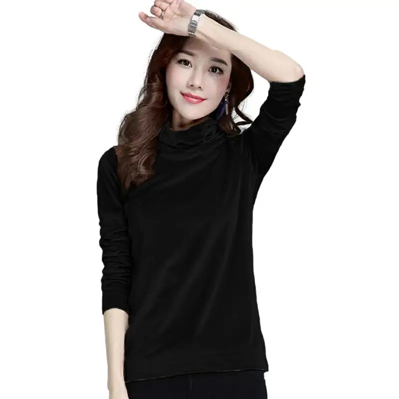 High Collar Stretchy Turtleneck Velvet Thickened Women's Base Layer Top for Spring Autumn and Winter T Shirt
High Collar Stretchy Turtleneck Velvet Thickened Women's Base Layer Top for Spring Autumn and Winter T Shirt