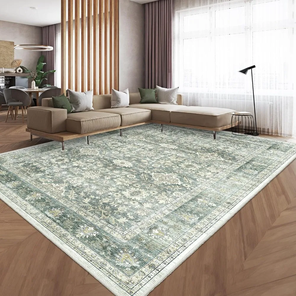 9 'x 12'-винтажный дизайнерский коврик с нескользящим ковриком для гостиной, спальни, коврик с цветочным принтом, устойчивый к пятнам зеленый декор
9 'x 12'-винтажный дизайнерский коврик с нескользящим ковриком для гостиной, спальни, коврик с цветочным принтом, устойчивый к пятнам зеленый декор