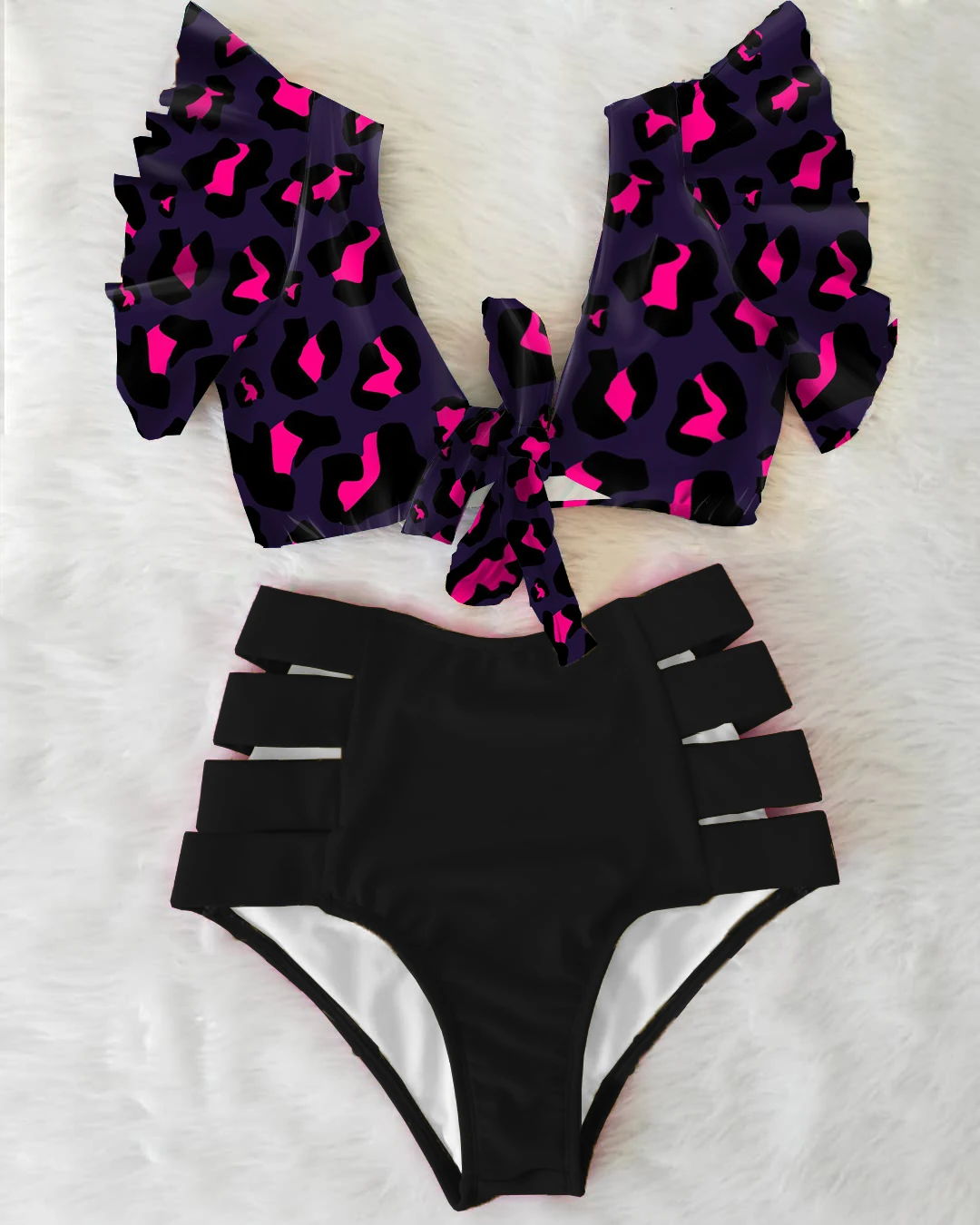 Conjunto de Bikini de cintura alta para Mujer bañador Sexy con mangas