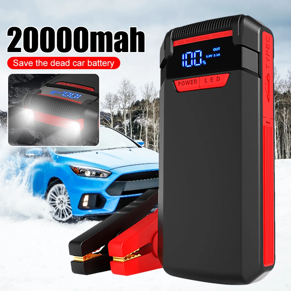 20000mAh Car Battery Bank Jump Starter 12V Car Battery Booster Tools Charger With LED Lamp Emergency Booster Car Accessories
20000mAh Car Battery Bank Jump Starter 12V Car Battery Booster Tools Charger With LED Lamp Emergency Booster Car Accessories