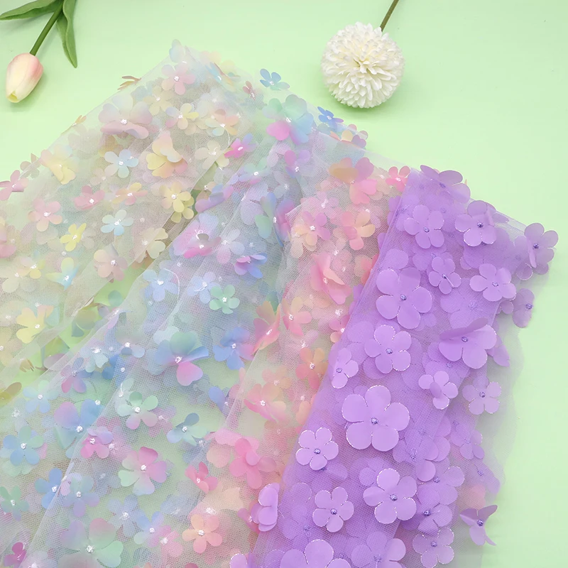 1Yard 3D Flower Rainbow Mesh Fabric Width 130cm Colorful Organza DIY Craft Tutu Skirt Gift Home Wedding Party Decoration Fabric
1Yard 3D Flower Rainbow Mesh Fabric Width 130cm Colorful Organza DIY Craft Tutu Skirt Gift Home Wedding Party Decoration Fabric