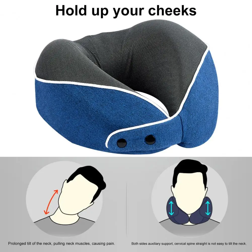 

Travel Pillow 1 Set Convenient Invisible Zipper Anti-pilling Memory Foam Cervical Pillow Travel Accessory