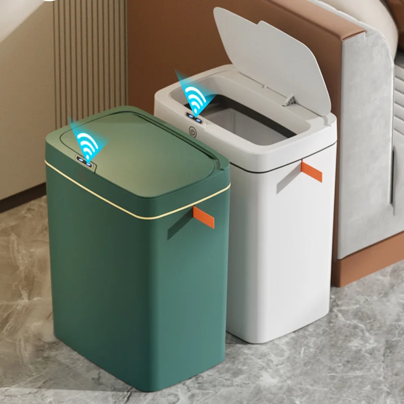 

15/18L Smart Sensor Trash Can Bathroom Luxury Garbage Bucket Waterproof Narrow Wastebasket USB Charging Trash Bin Kitchen Smart