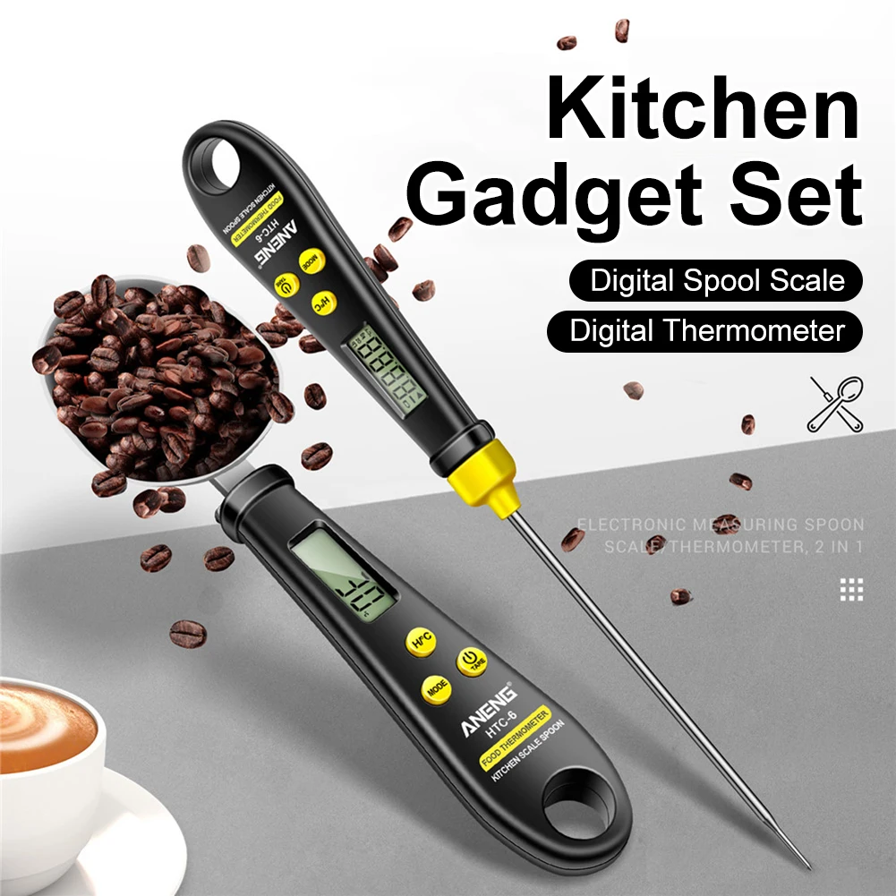 Digital Spoon Scale 2 In 1 Food Measurement Scale with Food Thermometer Battery Operated g/oz/lb LCD Display Kitchen Gadget Tool
Digital Spoon Scale 2 In 1 Food Measurement Scale with Food Thermometer Battery Operated g/oz/lb LCD Display Kitchen Gadget Tool