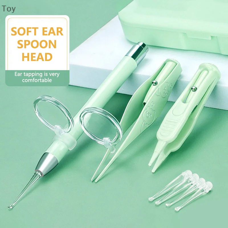 

1 Set Baby Ear Cleaner Ear Wax Removal Tool Flashlight Earpick Ear Cleaning Earwax Remover Luminous Ear Curette Light Spoon Good