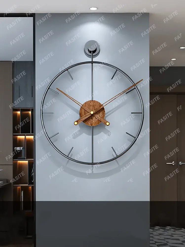 

Luxury Large Wall Clock Modern Metal Wood Silent Watches Mechanism Clocks Wall Home Decor Living Room Decoration Gift Ideas