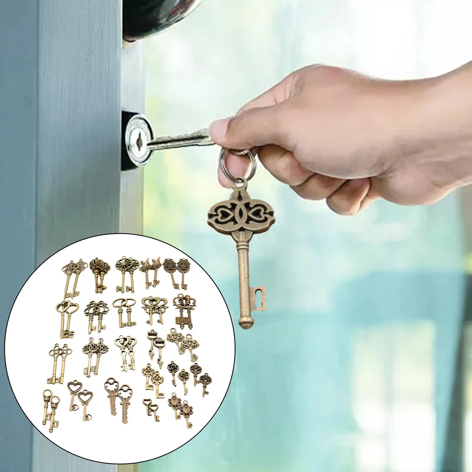 

46Pcs Skeleton Key Charms Skeleton Keys Bulk for Bracelet DIY Key Chains
