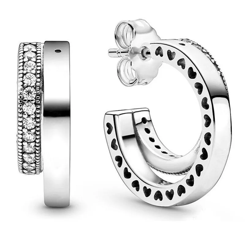 Original Sparkling Signature Double With Crystal Hoop Earrings For Women 925 Sterling Silver Wedding Gift Fashion Jewelry
Original Sparkling Signature Double With Crystal Hoop Earrings For Women 925 Sterling Silver Wedding Gift Fashion Jewelry