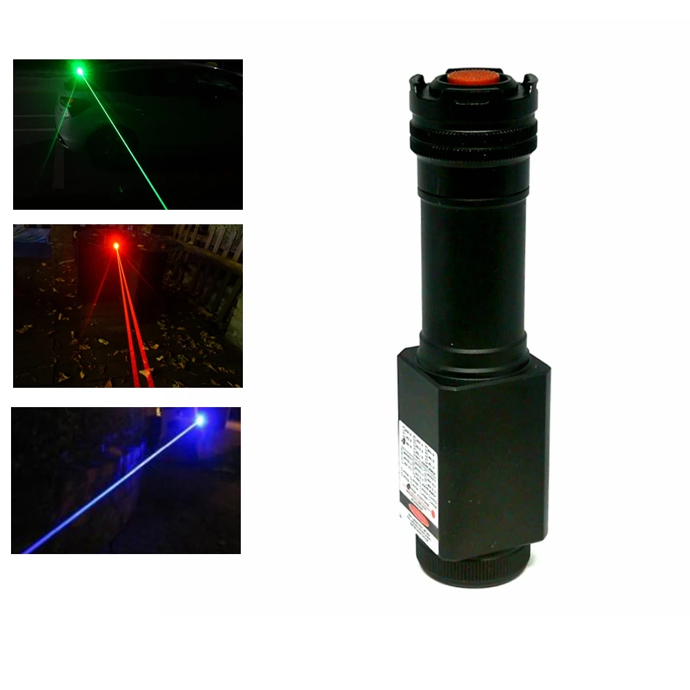 

450nm 465nm 515nm 638nm Red Green Blue Laser Pointer Torch Focusable Waterproof Diving Exploration Flashlight