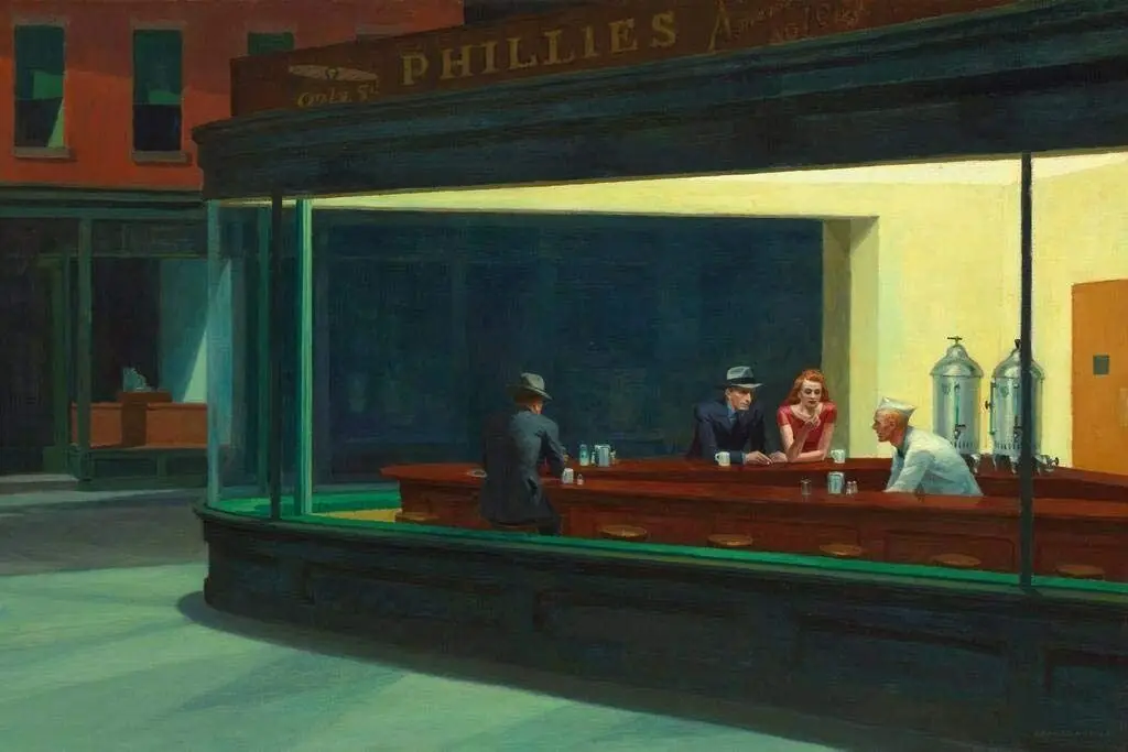 Nighthawks Painting by Edward Hopper Phillies Diner Night Hawks Art Picture Print Silk Poster Home Wall Decor
Nighthawks Painting by Edward Hopper Phillies Diner Night Hawks Art Picture Print Silk Poster Home Wall Decor