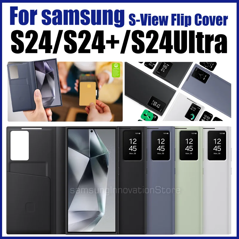 

For Samsung Galaxy S24 Ultra S-View Wallet Case Flip For Galaxy S24 Plus LED Clear Cover windows phosne cases EF-ZS928