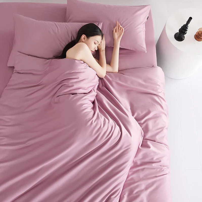 600TC Египетский хлопок шелковистый мягкий пододеяльник набор простыня наволочки королева король размер однотонная Семейный комплект постельного белья