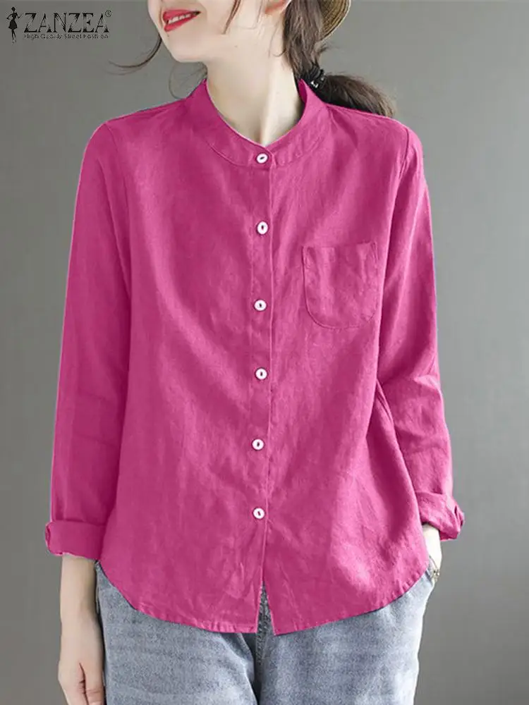ZANZEA Vintage OL Work Shirt Fashion Cotton Solid Chemise Woman Stand Collar Long Sleeve Blouse Female Casual Street Chemise
ZANZEA Vintage OL Work Shirt Fashion Cotton Solid Chemise Woman Stand Collar Long Sleeve Blouse Female Casual Street Chemise