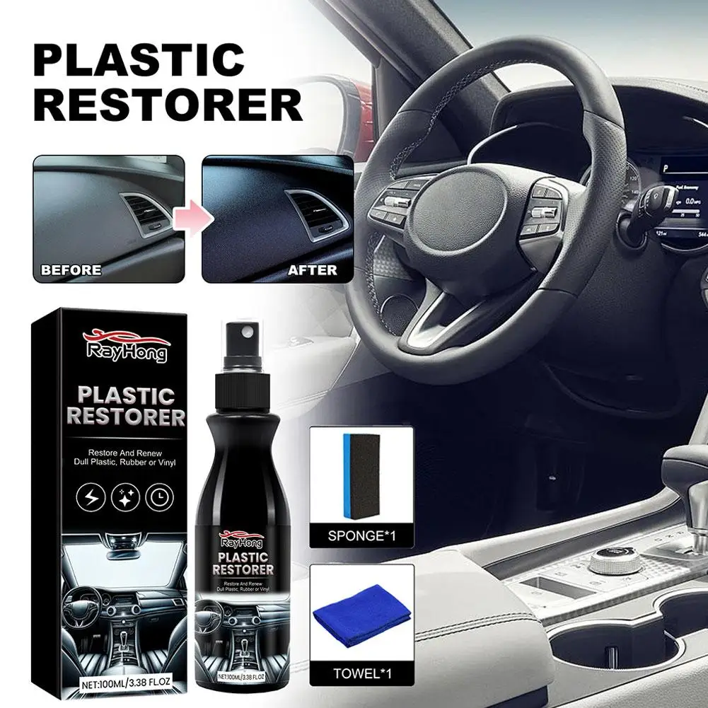 

100ml Car Plastic Restore Coating Agent Auto Plastic Clean Restorer Car Agent Brighte Rubber Plastic Restoration R L1U1