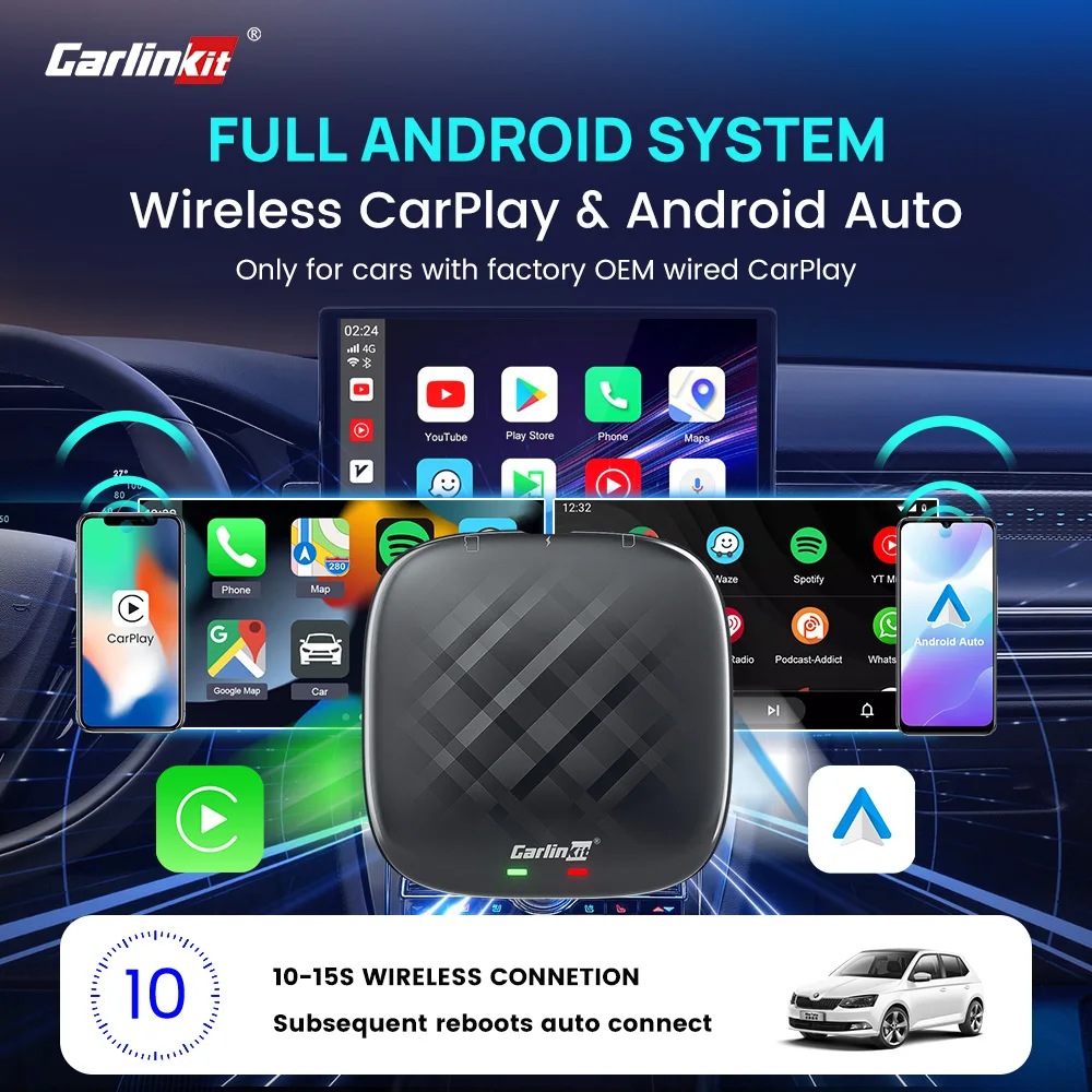 

CarlinKit Smart Android TV Box IPTV Netflix Wireless CarPlay Android Auto AI Box Qualcomm 8-Cores Car Intelligent Systems 4G LTE
