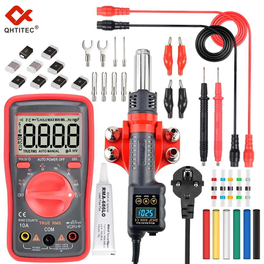 QHTITEC Digital Multimeter Automatic True RMS 6000 Counts AC DC Voltage Meter NCV Tester Measurable Temperature Frequency USB
QHTITEC Digital Multimeter Automatic True RMS 6000 Counts AC DC Voltage Meter NCV Tester Measurable Temperature Frequency USB