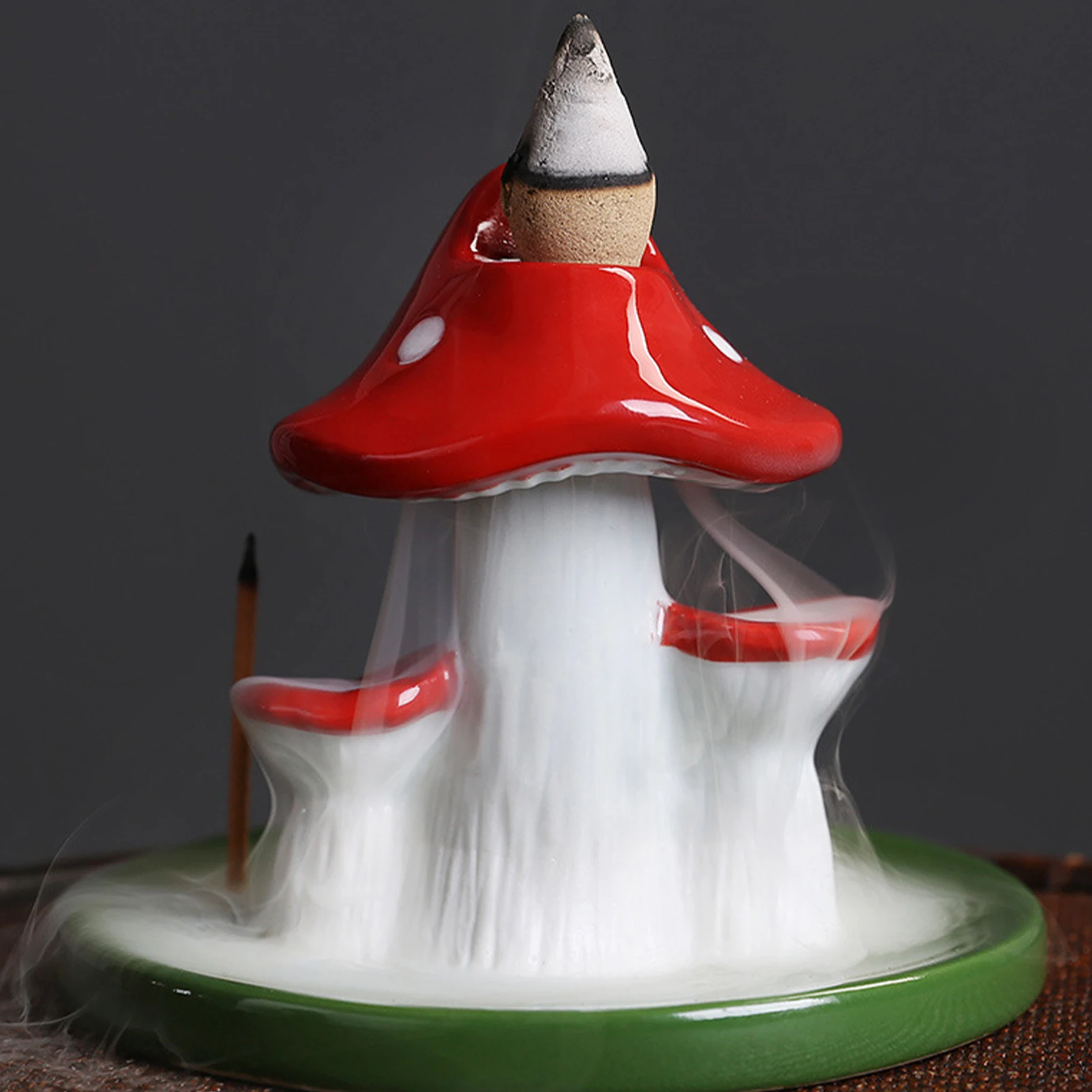 Cute Burner Mushroom Backflow Sandalwood Incense Burner Ceramic Tea Room Ceramic Artware Home Decoration for Living Room Bedroom
Cute Burner Mushroom Backflow Sandalwood Incense Burner Ceramic Tea Room Ceramic Artware Home Decoration for Living Room Bedroom