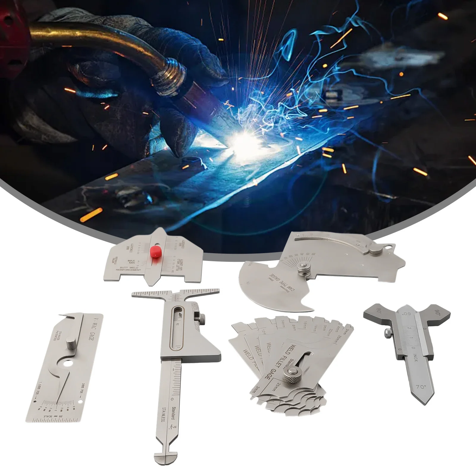 Accessories Durable Equipment Welding Gauges Heights Measuring Angles Boiler Inspection MG-8 Metal Silver Supplies
Accessories Durable Equipment Welding Gauges Heights Measuring Angles Boiler Inspection MG-8 Metal Silver Supplies