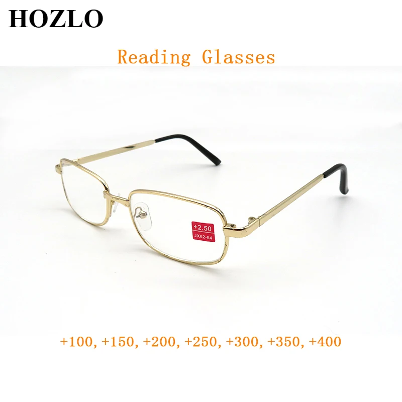 

Unisex Cheap Metal Reading Glasses Magnifier Women Men Rectangle Alloy Presbyopia Eyeglasses Gold Hyperopia Spectacles +1.0~+4.0
