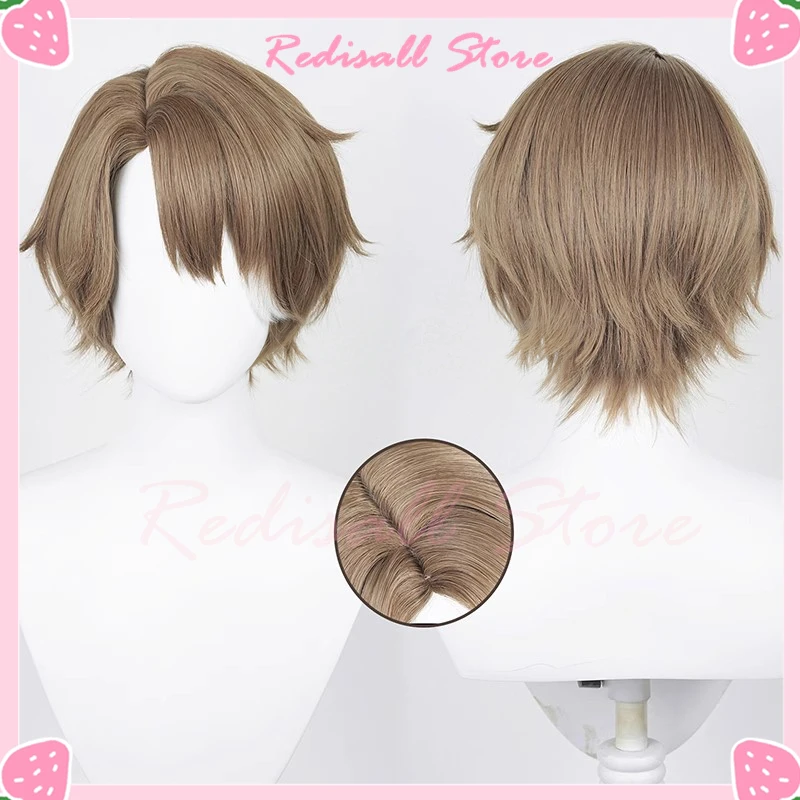 

Welt Wig Cosplay Light Brown Mixed White Short Hair Side Part Synthetic Scalp 2023 Halloween Game Headwear